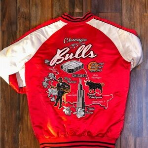 Red and White Chicago Bulls Jacket